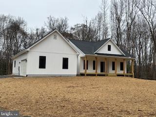 Old Lawyers Rd, Unionville, VA 22567 - back of property with covered porch and an attached garage