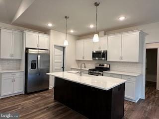 Old Lawyers Rd, Unionville, VA 22567 - kitchen with stainless steel appliances, backsplash, light countertops, recessed lighting, and pendant lighting
