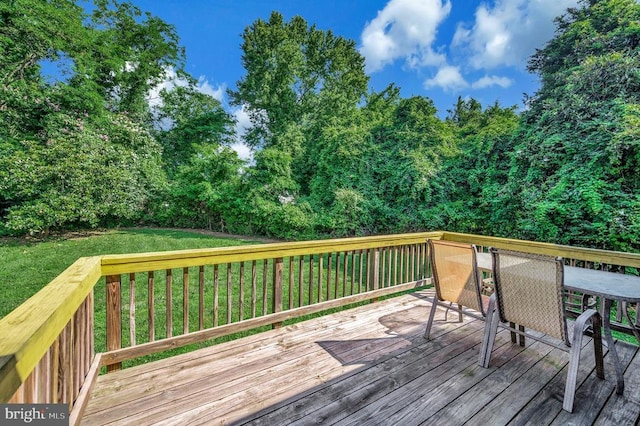 1406 Lakeview Pkwy, Locust Grove, VA 22508 - wooden deck with a lawn and outdoor dining space