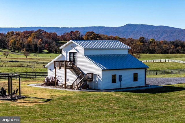 1246 Whispering Hill Rd, Luray, VA 22835 - view of property exterior featuring stairs, metal roof, and a mountain view