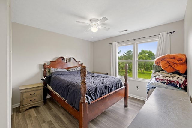 701 Horseshoe Cir, Stuarts Draft, VA 24477 - bedroom featuring wood finished floors, baseboards, and ceiling fan