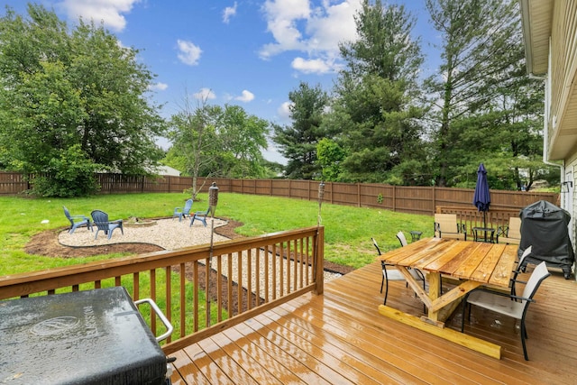 701 Horseshoe Cir, Stuarts Draft, VA 24477 - wooden terrace featuring outdoor dining area and a fire pit