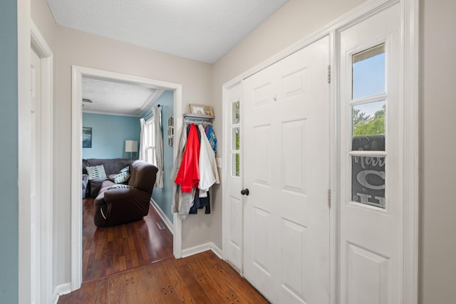 701 Horseshoe Cir, Stuarts Draft, VA 24477 - foyer featuring hardwood / wood-style floors, baseboards, healthy amount of natural light, and a textured ceiling