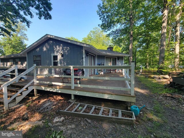 216 Wakefield Dr, Locust Grove, VA 22508 - back of house with a chimney and a deck