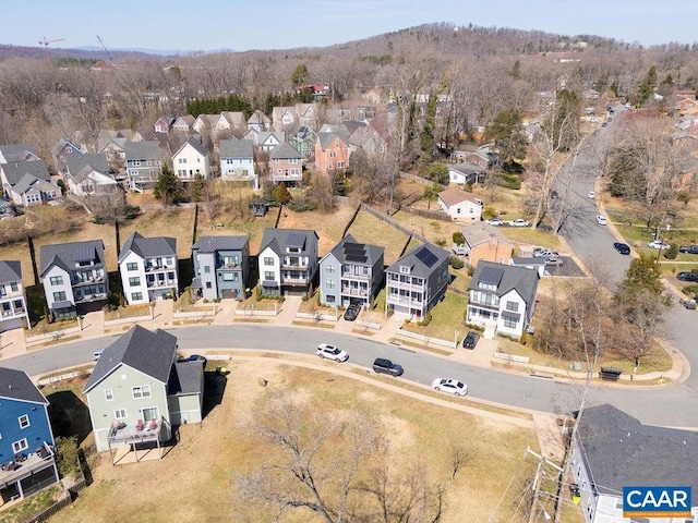 bird's eye view with a residential view