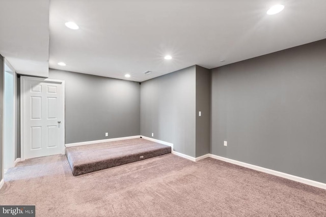 5505 Spring Bluff Ct, Fredericksburg, VA 22407 - below grade area featuring carpet flooring, recessed lighting, and baseboards