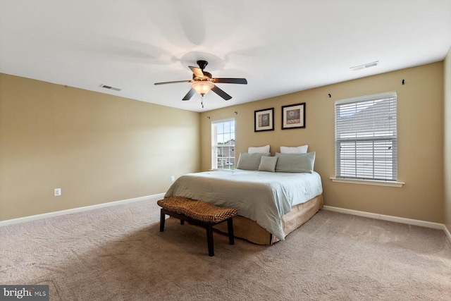 5505 Spring Bluff Ct, Fredericksburg, VA 22407 - bedroom with carpet, baseboards, and ceiling fan
