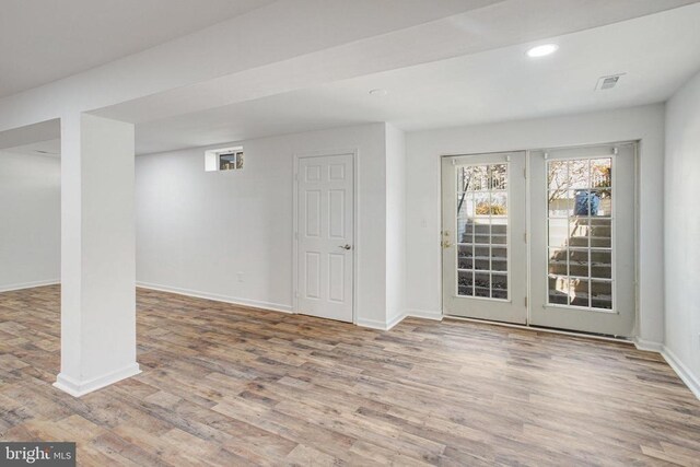 5409 Rich Mountain Way E, Fredericksburg, VA 22407 - below grade area featuring wood finished floors, baseboards, and recessed lighting