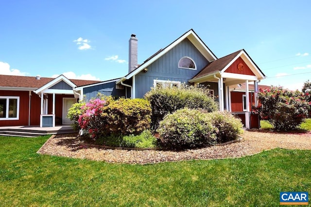2256 Adial Rd, Faber, VA 22938 - view of front of property featuring a chimney and a front yard