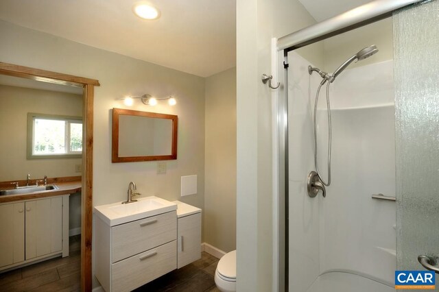 2256 Adial Rd, Faber, VA 22938 - bathroom with a stall shower, two vanities, and a sink