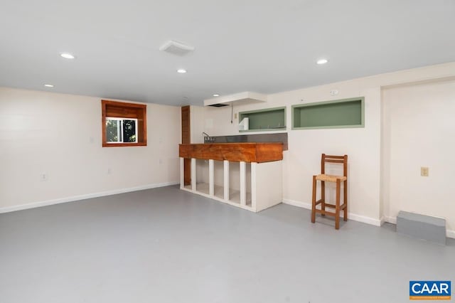 2256 Adial Rd, Faber, VA 22938 - basement featuring baseboards, indoor bar, and recessed lighting