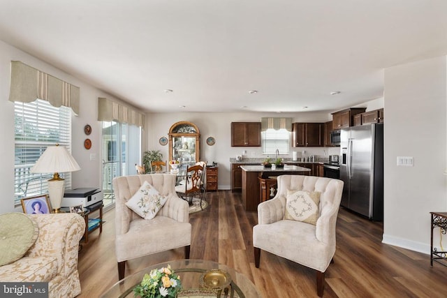 35079 Orchid Ln, Locust Grove, VA 22508 - living room with baseboards and dark wood finished floors