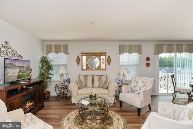 35079 Orchid Ln, Locust Grove, VA 22508 - living area with wood finished floors and a glass covered fireplace