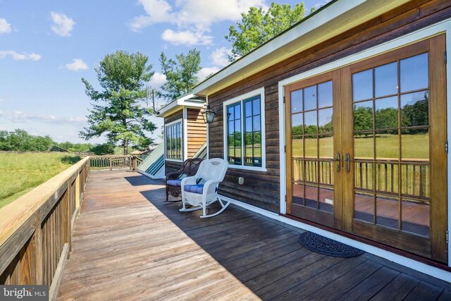 deck with french doors