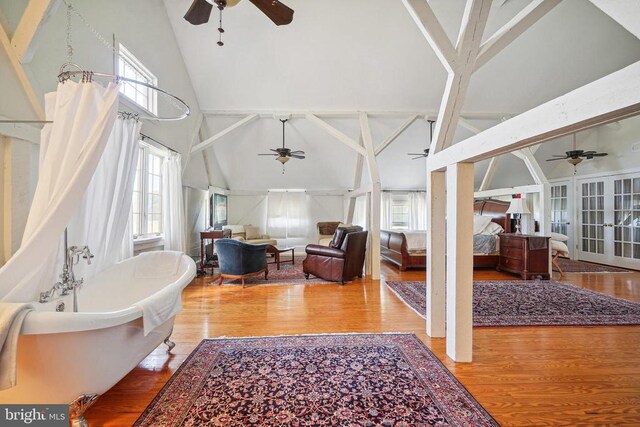 interior space featuring lofted ceiling