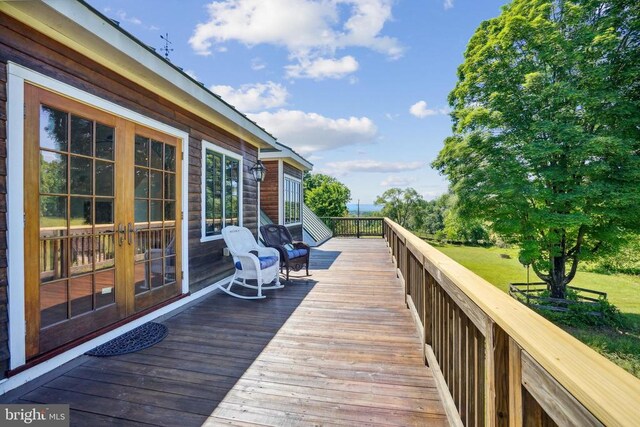 deck featuring french doors