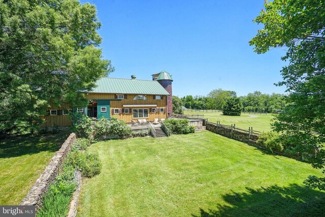 view of yard featuring a deck