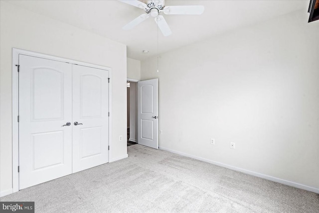 6607 Golden Pheasant Run, Fredericksburg, VA 22407 - unfurnished bedroom with carpet floors, a closet, baseboards, and ceiling fan