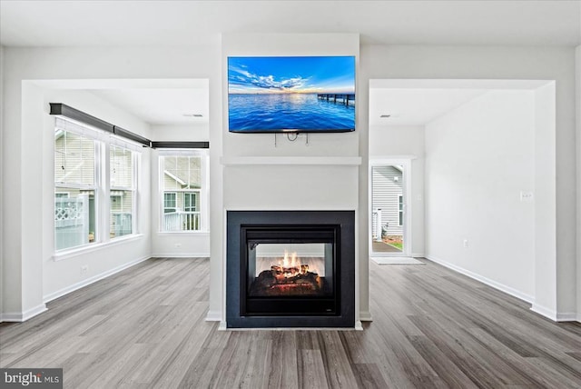 6607 Golden Pheasant Run, Fredericksburg, VA 22407 - detailed view of wood finished floors, a multi sided fireplace, and baseboards