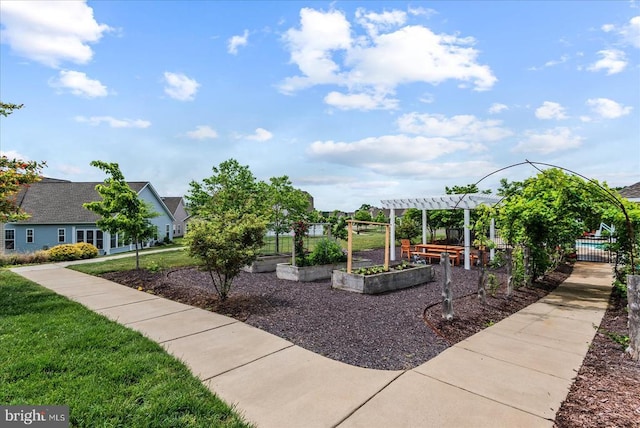 6607 Golden Pheasant Run, Fredericksburg, VA 22407 - view of property's community featuring a vegetable garden and a pergola