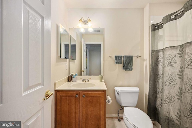 10205 Iverson Ave, Fredericksburg, VA 22407 - full bathroom featuring vanity, tile patterned floors, and a shower with curtain