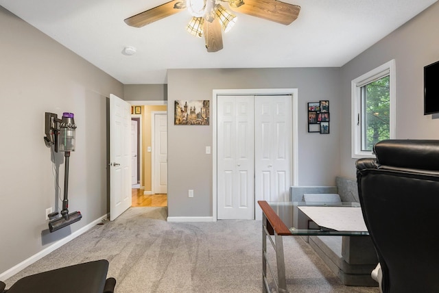 4056 Palmer Rd, Mcgaheysville, VA 22840 - office with light carpet and a ceiling fan