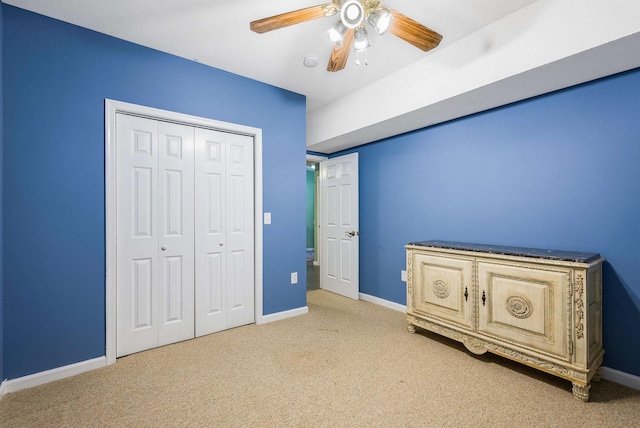 4056 Palmer Rd, Mcgaheysville, VA 22840 - unfurnished bedroom featuring light carpet, a closet, and ceiling fan