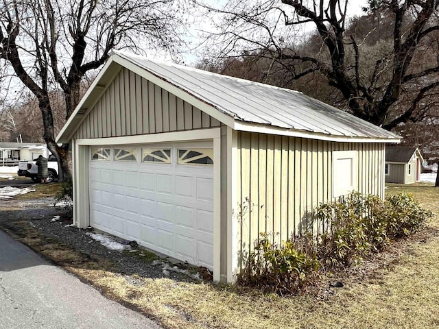 view of garage