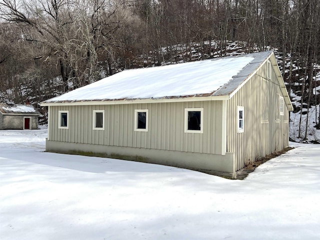 view of snow covered structure