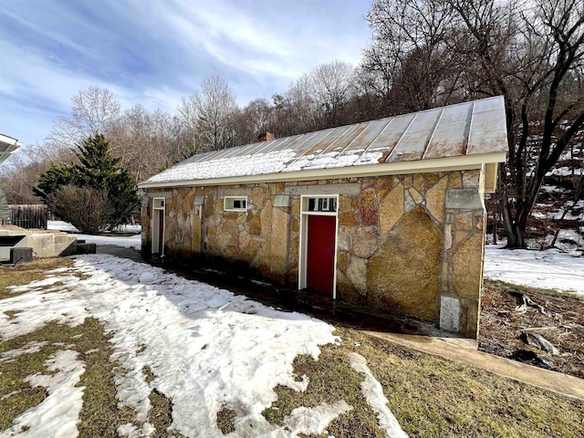 view of snow covered structure