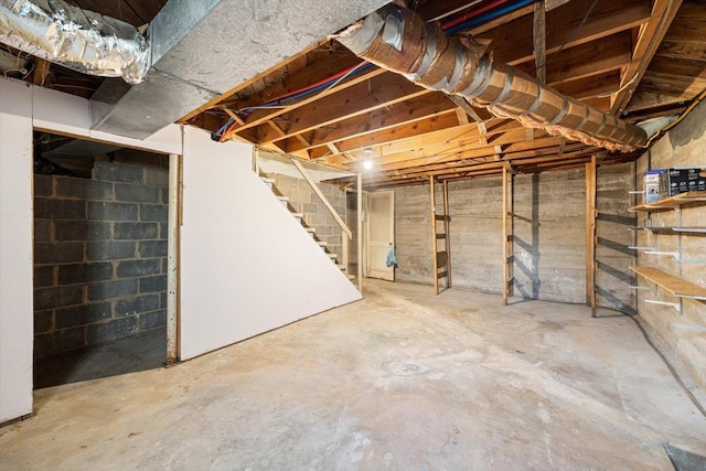 419 College Cir, Staunton, VA 24401 - unfinished below grade area featuring stairway