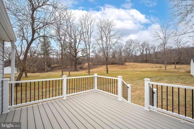 deck with a lawn