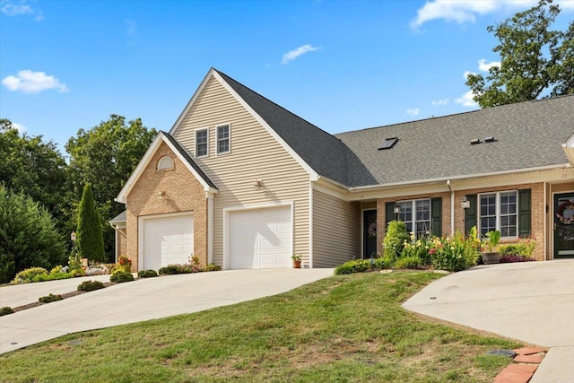 35 Hickory Nut Ln, Staunton, VA 24401 - traditional-style home with brick siding, concrete driveway, a front lawn, and a shingled roof