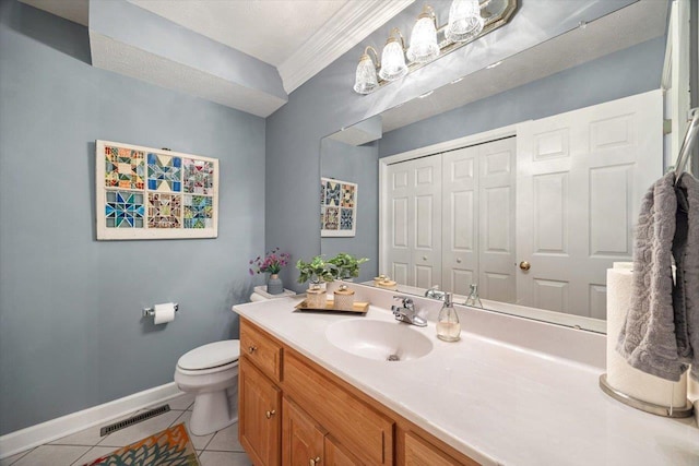 35 Hickory Nut Ln, Staunton, VA 24401 - bathroom featuring tile patterned floors, toilet, vanity, and baseboards