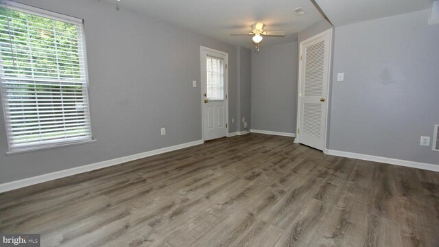 4605 Club Cart Cir, Fredericksburg, VA 22408 - empty room with ceiling fan and wood finished floors