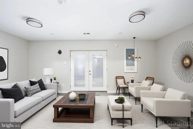 5122 Redbud Rd, Fredericksburg, VA 22407 - living area with french doors and wood finished floors