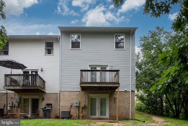 5122 Redbud Rd, Fredericksburg, VA 22407 - back of house featuring a balcony and french doors