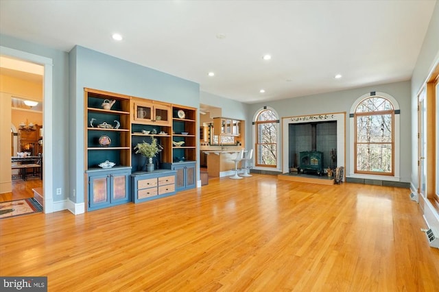 5864 Wyant Ln, Charlottesville, VA 22903 - unfurnished living room with light wood-style floors, recessed lighting, and baseboards