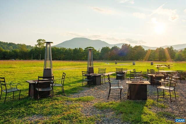 462 Winery Ln, Nellysford, VA 22958 - view of yard featuring an outdoor fire pit and a mountain view
