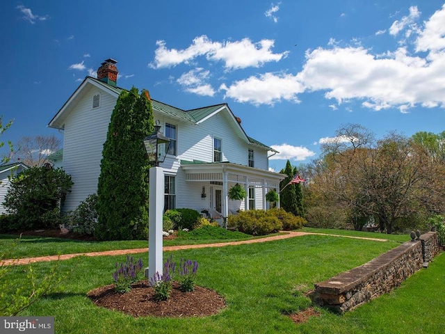 435 Larkins Mill Ln, Brightwood, VA 22715 - view of side of property with a chimney and a lawn
