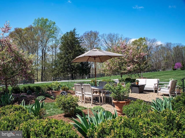 435 Larkins Mill Ln, Brightwood, VA 22715 - exterior space featuring an outdoor hangout area, a patio, and fence