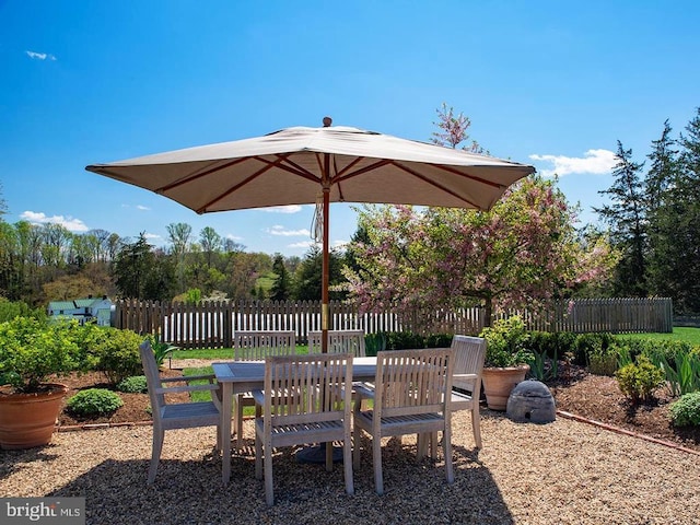 435 Larkins Mill Ln, Brightwood, VA 22715 - view of patio featuring fence and outdoor dining area