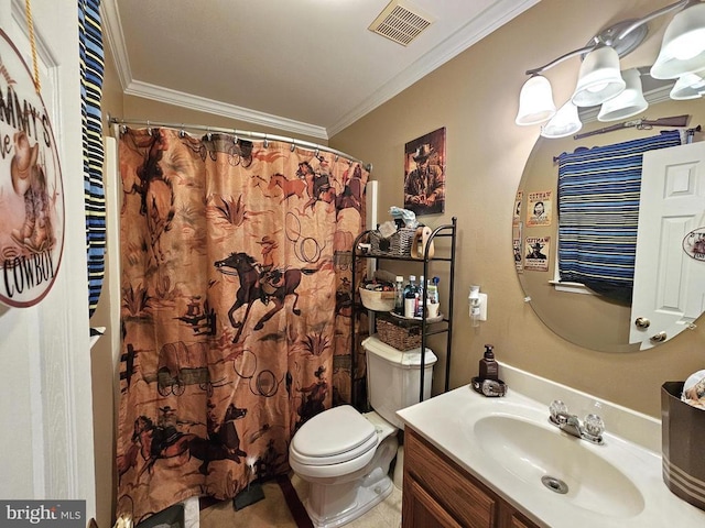 336 Blankenbaker Rd, Madison, VA 22727 - full bathroom with ornamental molding, vanity, and curtained shower