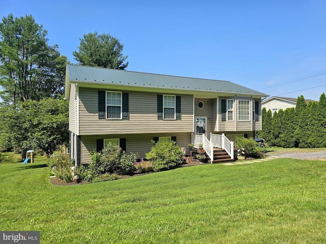 336 Blankenbaker Rd, Madison, VA 22727 - bi-level home featuring a front yard and a metal roof