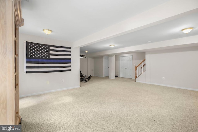 3113 Somerset Dr, Jeffersonton, VA 22724 - carpeted spare room with stairway and baseboards