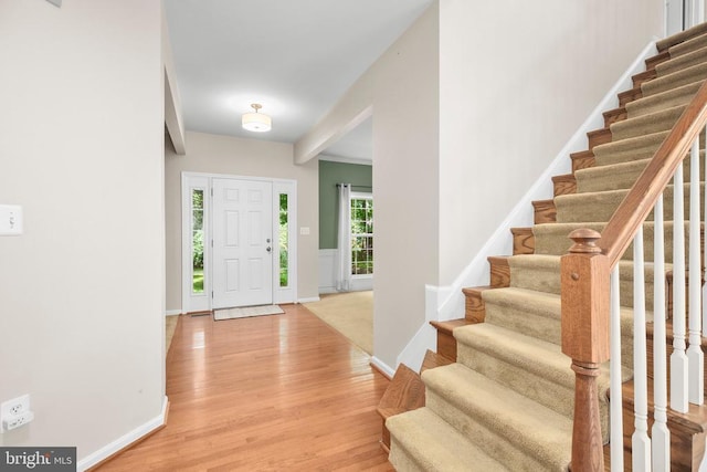 3113 Somerset Dr, Jeffersonton, VA 22724 - foyer entrance featuring light wood finished floors and stairway
