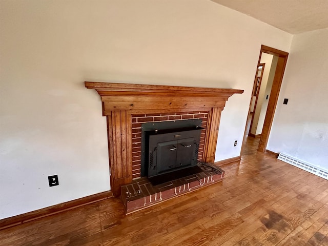detailed view of wood finished floors and baseboards