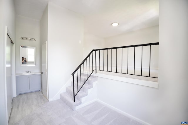 158 Scarborough Pl, Charlottesville, VA 22903 - stairway with wood finished floors and carpet flooring
