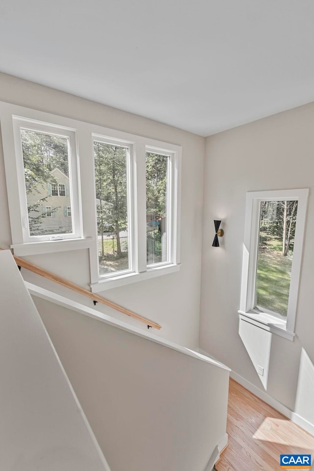 34 Turkeysag Trl, Palmyra, VA 22963 - hall with an upstairs landing and light wood-style flooring