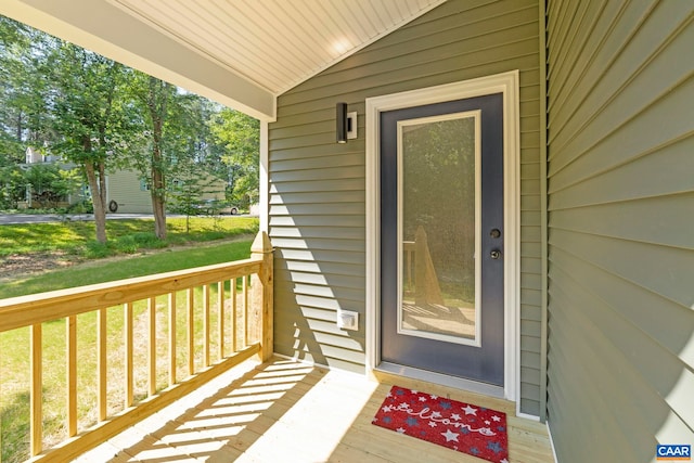 34 Turkeysag Trl, Palmyra, VA 22963 - doorway to property featuring a porch